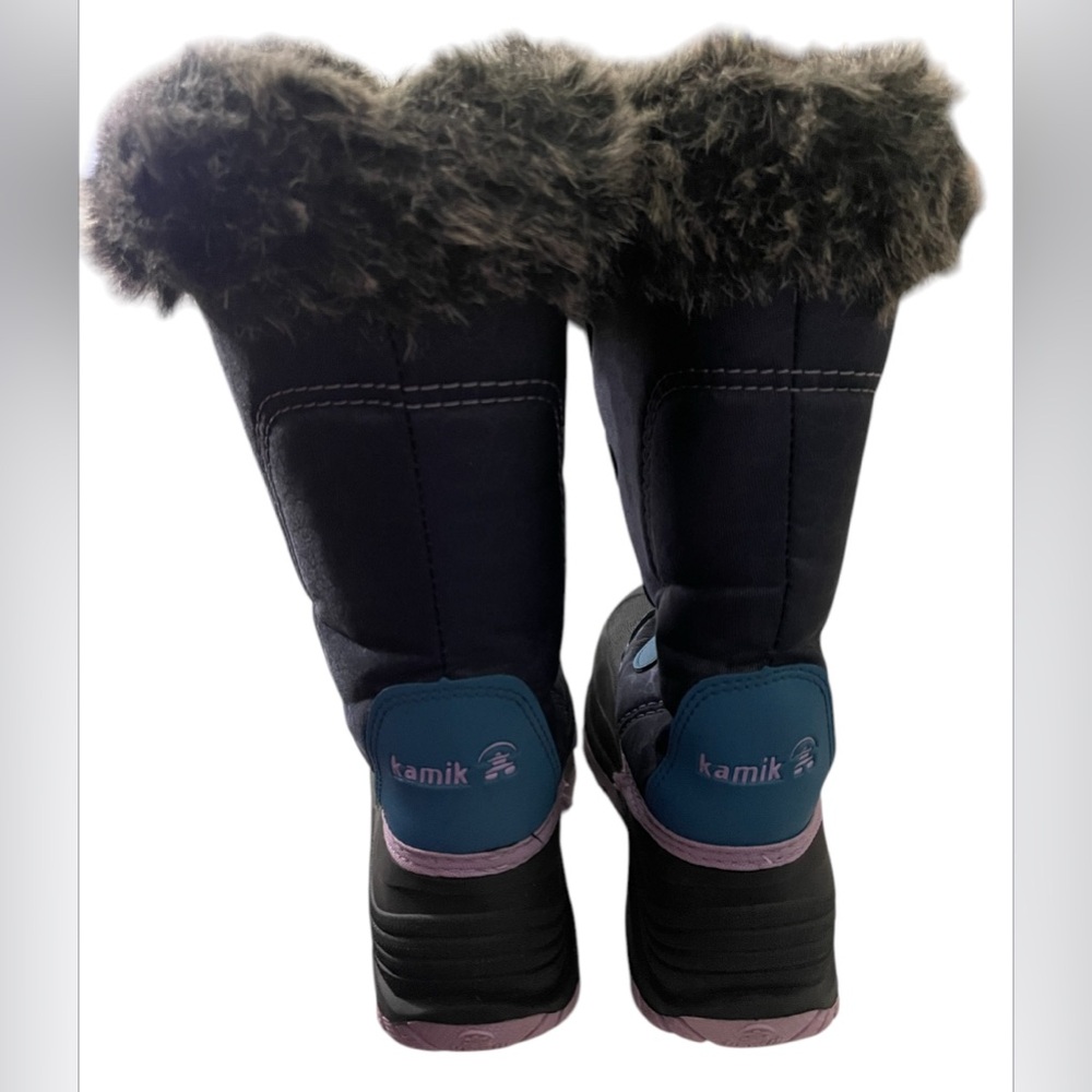 Kamik Girls Snow boots Blue and lavender Size 4 - Picture 2 of 5